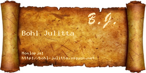 Bohl Julitta névjegykártya